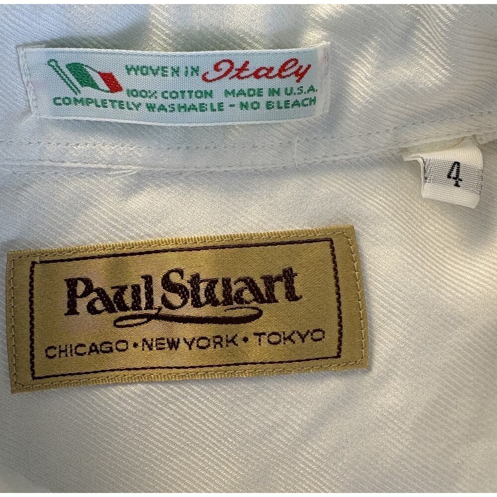 Vtg Paul Stuart White Long Sleeve Button Down Shirt Women’s Size 4 100% Cotton - Picture 10 of 16